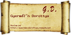 Gyermán Dorottya névjegykártya